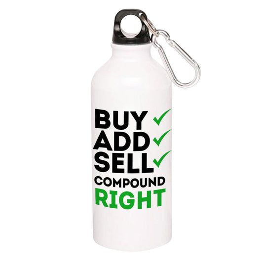 technofunda investing compound right sipper steel water bottle flask gym shaker finance stock equity compounding graphic stylish buy online india vivek mashrani tbt men women girls boys unisex