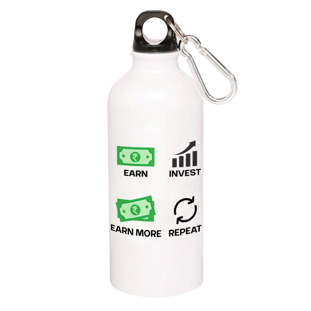 technofunda earn invest repeat sipper steel water bottle flask gym shaker printed graphic stylish buy online india TechnoFunda Shop tbt men women girls boys unisex