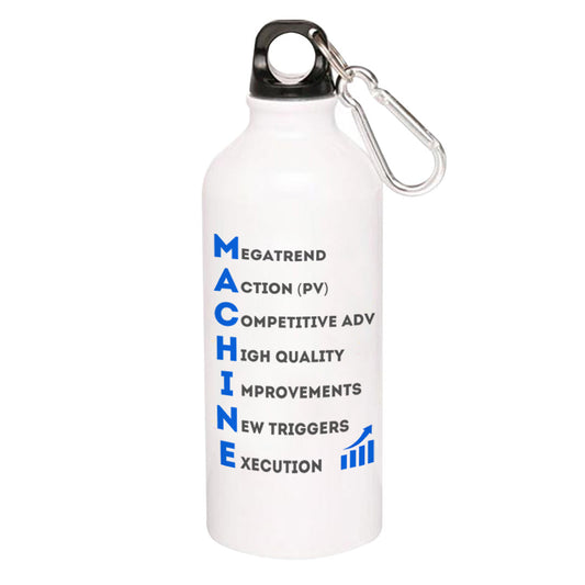 technofunda investing machine framework sipper steel water bottle flask gym shaker finance stock equity compounding graphic stylish buy online india vivek mashrani tbt men women girls boys unisex