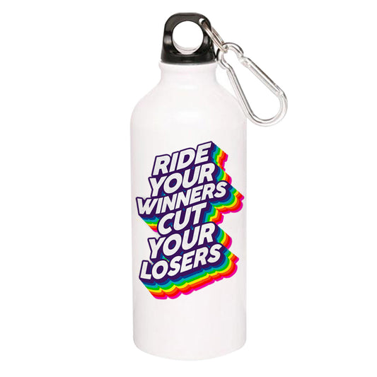 technofunda investing ride your winners cut your losers sipper steel water bottle flask gym shaker finance stock equity compounding graphic stylish buy online india vivek mashrani tbt men women girls boys unisex