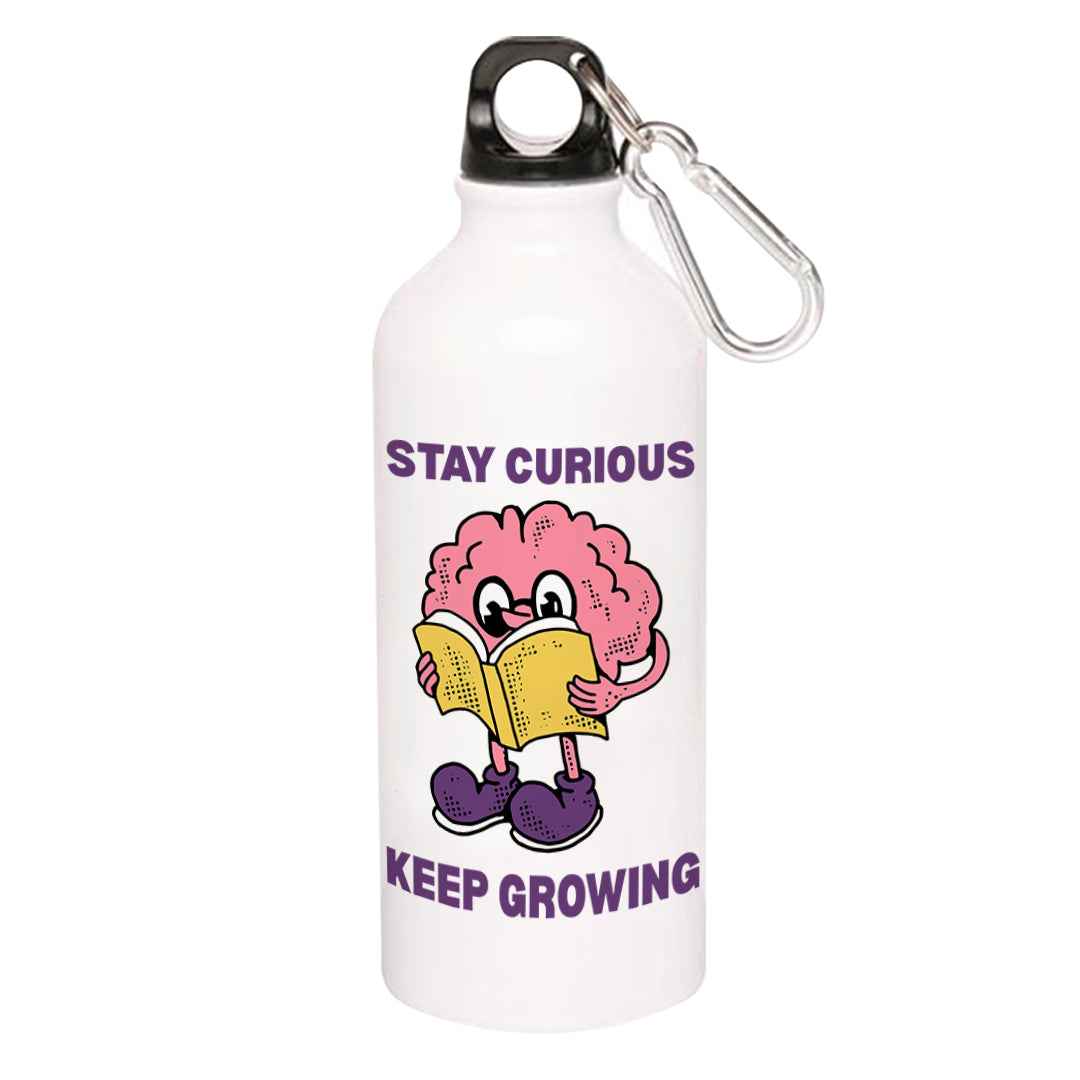 technofunda stay curious keep growing sipper steel water bottle flask gym shaker printed graphic stylish buy online india TechnoFunda Shop tbt men women girls boys unisex