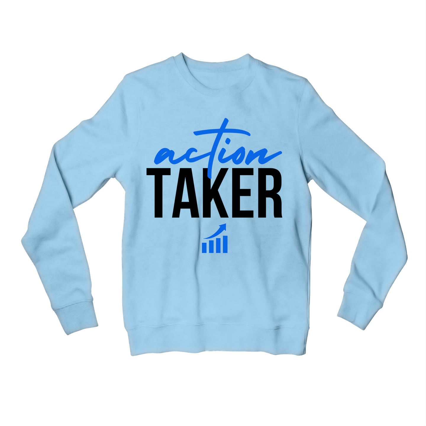 technofunda investing action taker sweatshirt upper winterwear finance stock equity compounding graphic stylish buy online india vivek mashrani tbt men women girls boys unisex baby blue