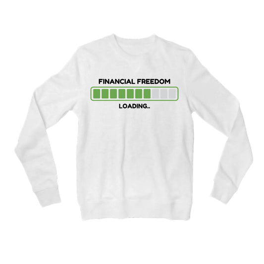 technofunda investing financial freedom loading sweatshirt upper winterwear finance stock equity compounding graphic stylish buy online india vivek mashrani tbt men women girls boys unisex white