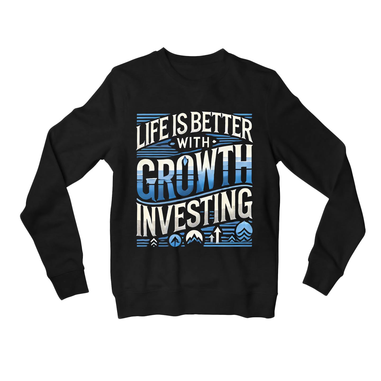 technofunda investing life is better with growth investing sweatshirt upper winterwear finance stock equity compounding graphic stylish buy online india vivek mashrani tbt men women girls boys unisex black