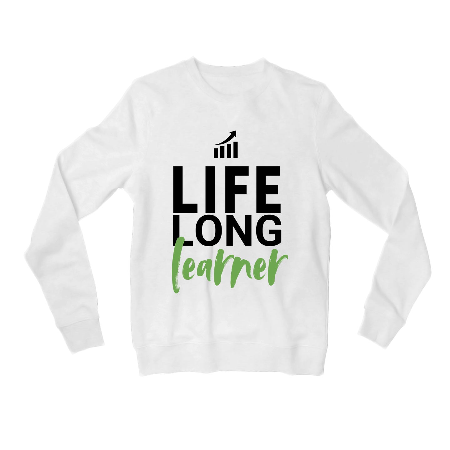 technofunda investing life long learner sweatshirt upper winterwear finance stock equity compounding graphic stylish buy online india vivek mashrani tbt men women girls boys unisex white