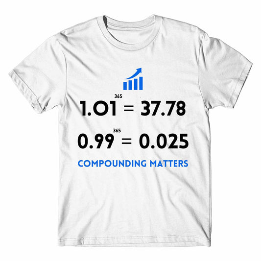 technofunda investing compounding matters t-shirt finance stock equity compounding graphic stylish buy online india vivek mashrani tbt men women girls boys unisex white