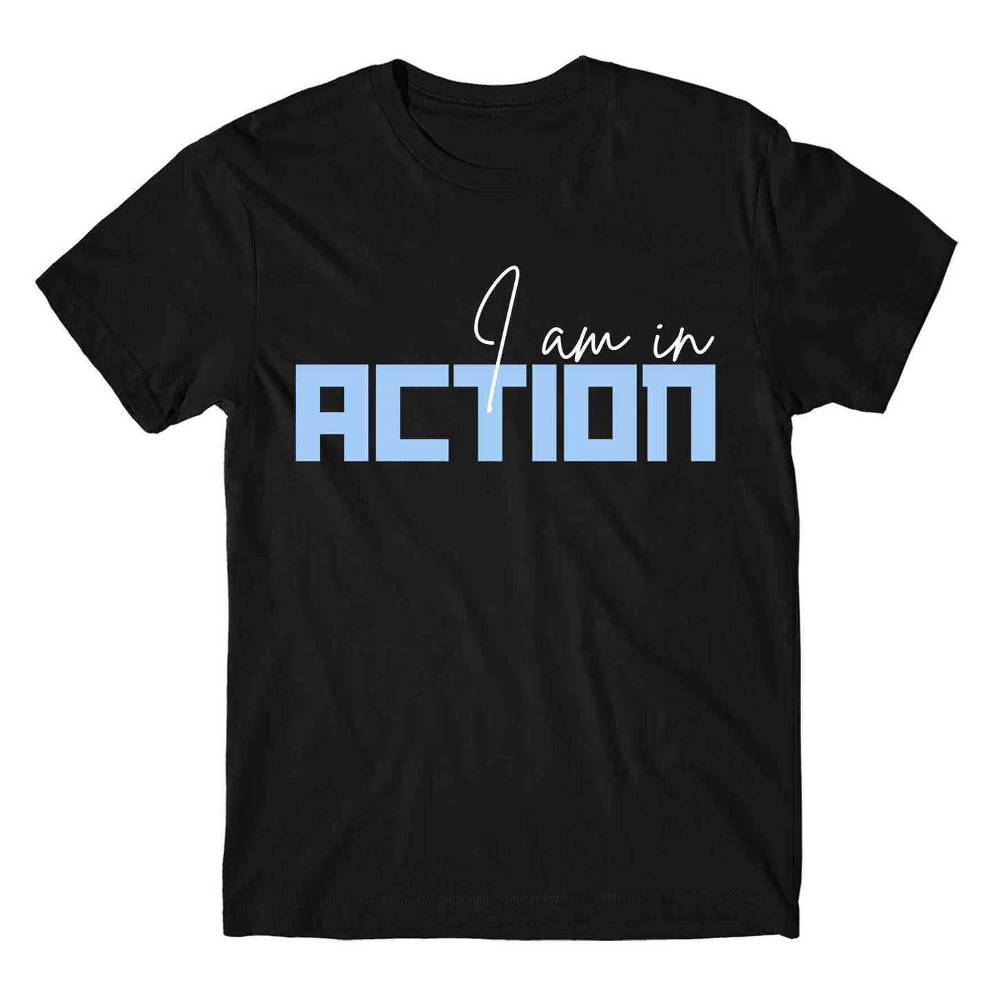 technofunda investing i am in action t-shirt finance stock equity compounding graphic stylish buy online india vivek mashrani tbt men women girls boys unisex black