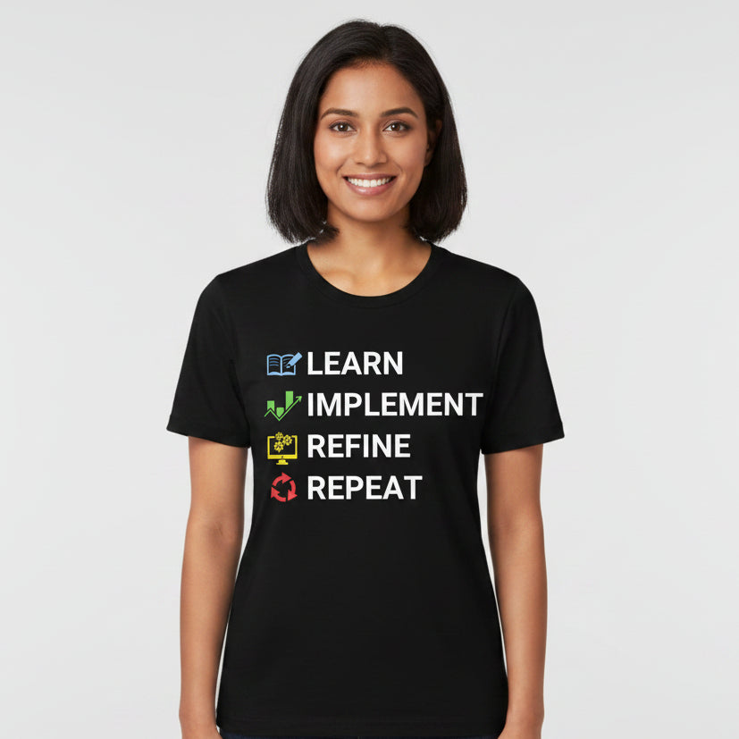 TechnoFunda T shirt - Learn Implement Refine Repeat