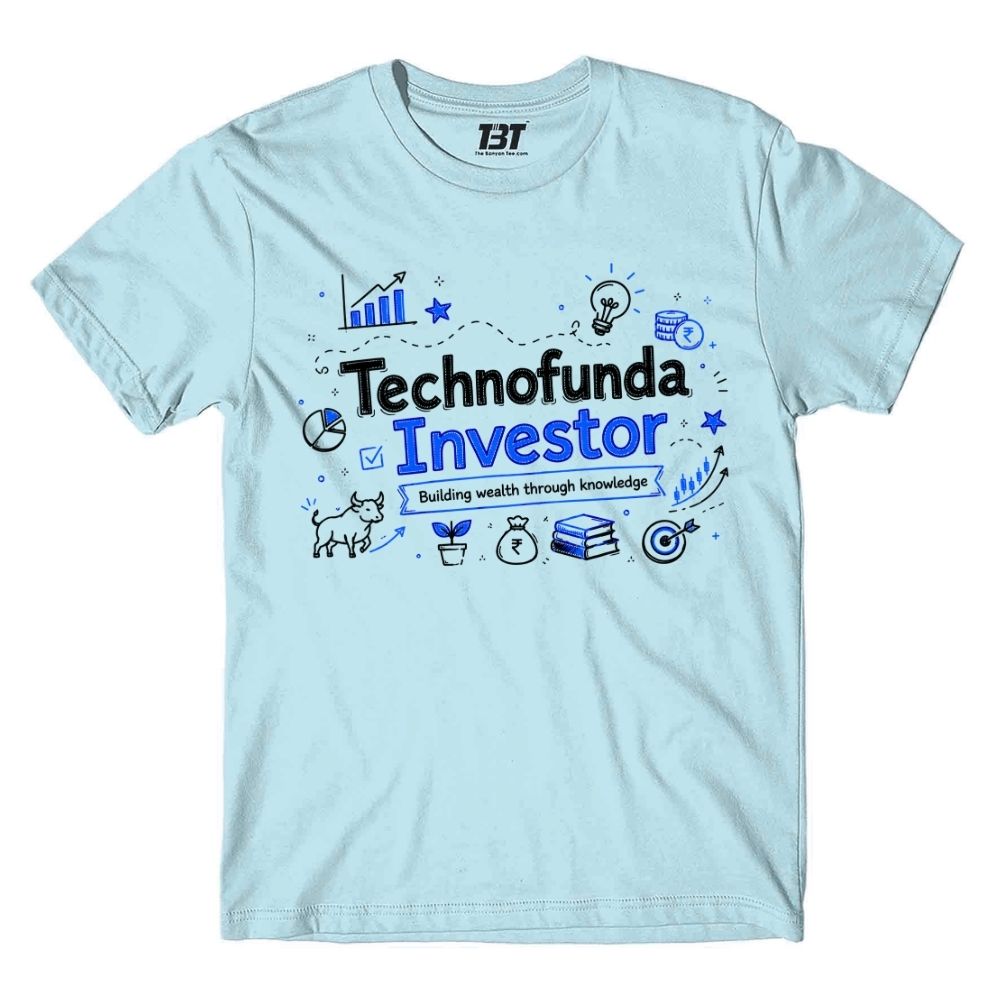 technofunda investing technofunda investor t-shirt finance stock equity compounding graphic stylish buy online india vivek mashrani tbt men women girls boys unisex beige