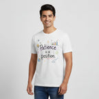 technofunda investing patience is a position t-shirt finance stock equity compounding graphic stylish buy online india vivek mashrani tbt men women girls boys unisex beige