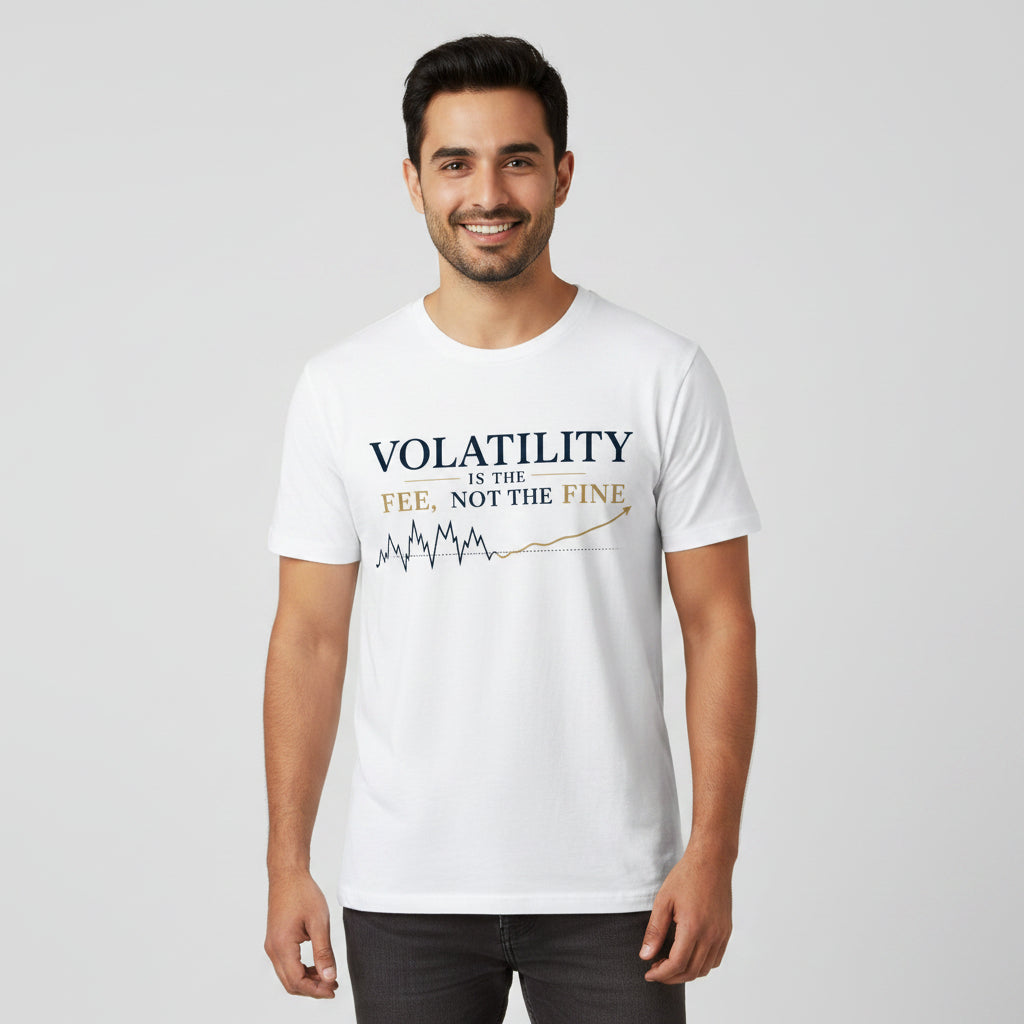 technofunda investing volatility is the fee, not the fine t-shirt finance stock equity compounding graphic stylish buy online india vivek mashrani tbt men women girls boys unisex beige