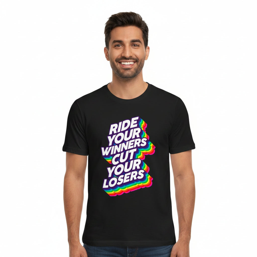 TechnoFunda T shirt - Ride Your Winners Cut Your Losers