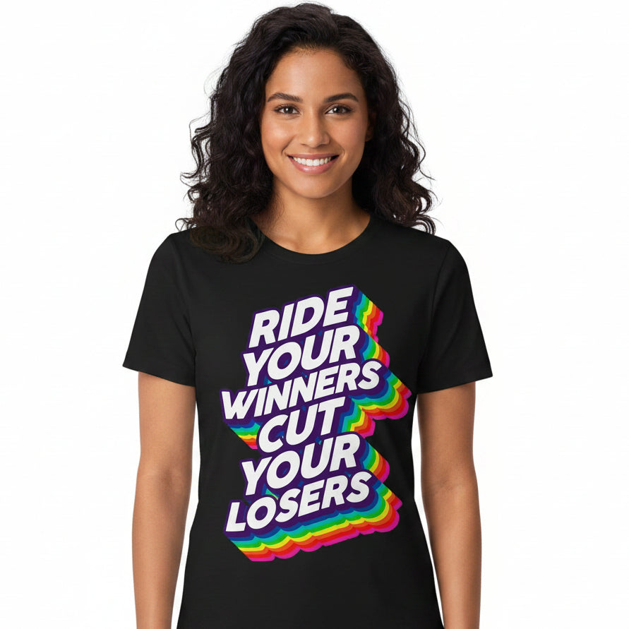 TechnoFunda T shirt - Ride Your Winners Cut Your Losers