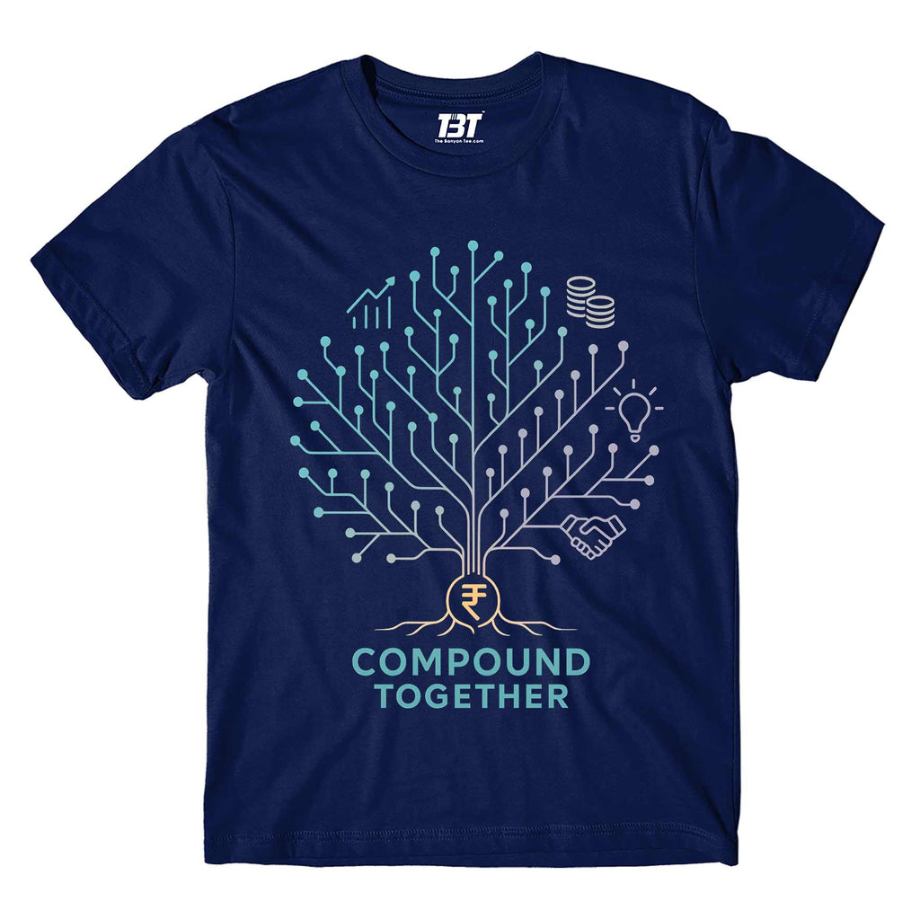 technofunda compound together grow exponentially t-shirt printed graphic stylish buy online india TechnoFunda Shop tbt men women girls boys unisex white