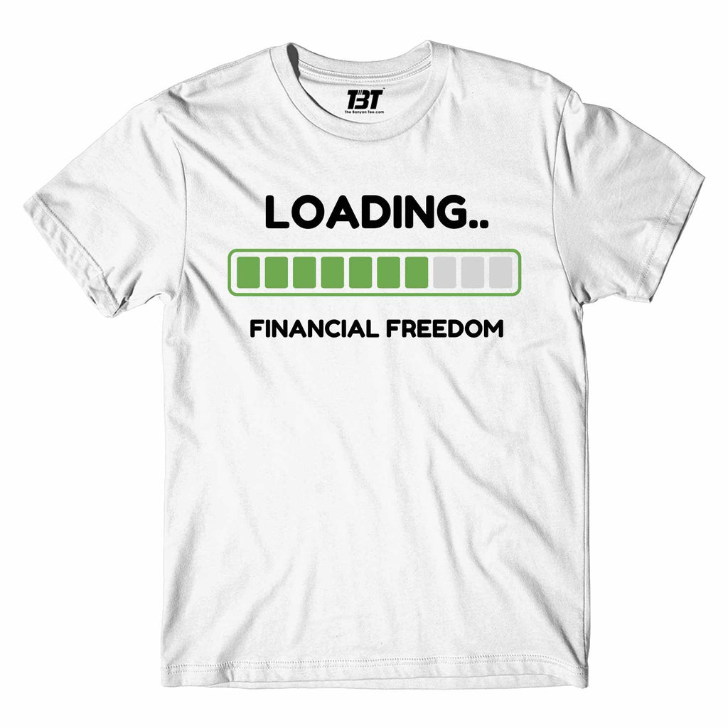 technofunda loading financial freedom t-shirt printed graphic stylish buy online india TechnoFunda Shop tbt men women girls boys unisex black
