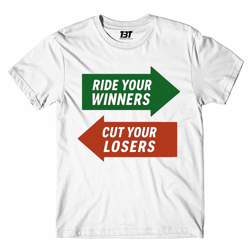 technofunda ride winners cut losers t-shirt printed graphic stylish buy online india TechnoFunda Shop tbt men women girls boys unisex white