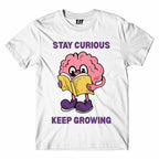 technofunda stay curious keep growing t-shirt printed graphic stylish buy online india TechnoFunda Shop tbt men women girls boys unisex white