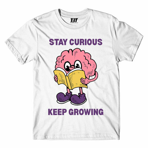 technofunda stay curious keep growing t-shirt printed graphic stylish buy online india TechnoFunda Shop tbt men women girls boys unisex white