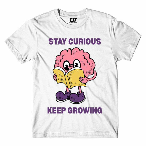 technofunda stay curious keep growing t-shirt printed graphic stylish buy online india TechnoFunda Shop tbt men women girls boys unisex white