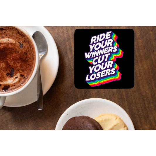 technofunda investing ride your winners cut your losers coasters wooden table cups indian finance stock equity compounding graphic stylish buy online india vivek mashrani tbt men women girls boys unisex