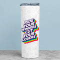 technofunda investing ride your winners cut your losers tumbler steel water bottle flask gym shaker finance stock equity compounding graphic stylish buy online india vivek mashrani tbt men women girls boys unisex