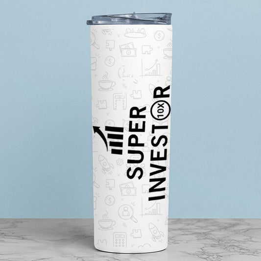 technofunda investing super investor tumbler steel water bottle flask gym shaker finance stock equity compounding graphic stylish buy online india vivek mashrani tbt men women girls boys unisex