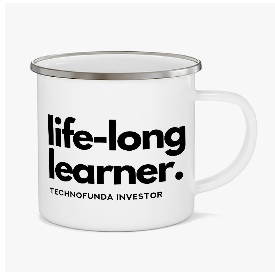 Life long learner technofunda investor enamel mug