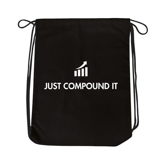 technofunda investing just compound it drawstring bag pin button finance stock equity compounding graphic stylish buy online india vivek mashrani tbt men women girls boys unisex