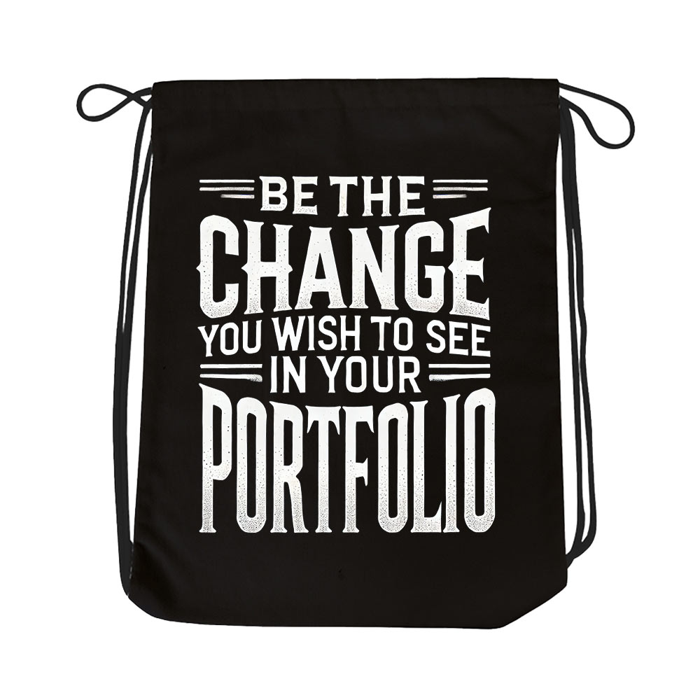 technofunda investing be the change drawstring bag pin button finance stock equity compounding graphic stylish buy online india vivek mashrani tbt men women girls boys unisex