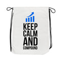 technofunda investing keep calm and compound now drawstring bag pin button finance stock equity compounding graphic stylish buy online india vivek mashrani tbt men women girls boys unisex