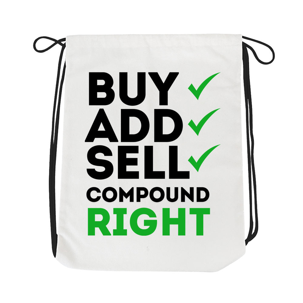 technofunda investing compound right drawstring bag pin button finance stock equity compounding graphic stylish buy online india vivek mashrani tbt men women girls boys unisex