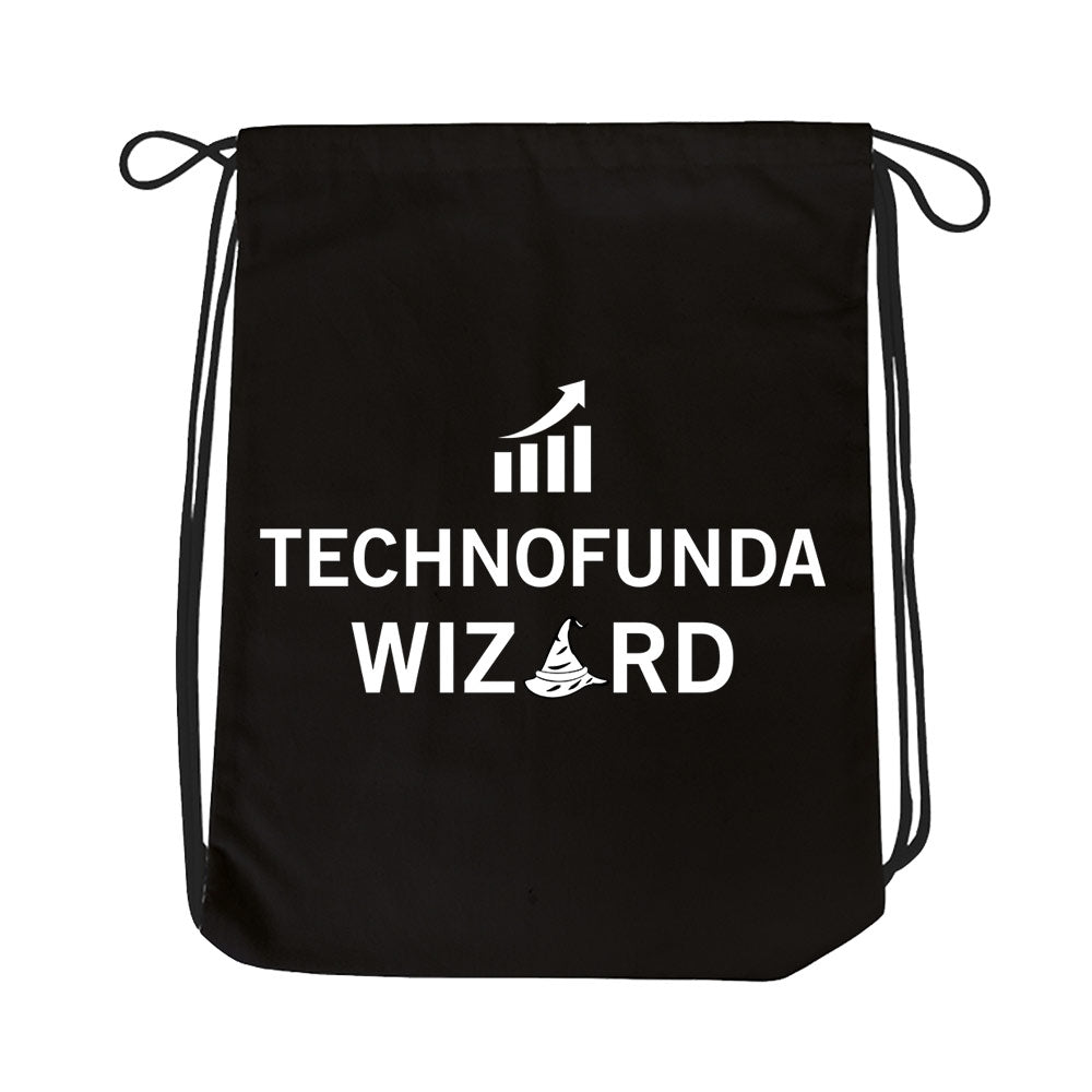 technofunda investing technofunda investing wizard drawstring bag pin button finance stock equity compounding graphic stylish buy online india vivek mashrani tbt men women girls boys unisex