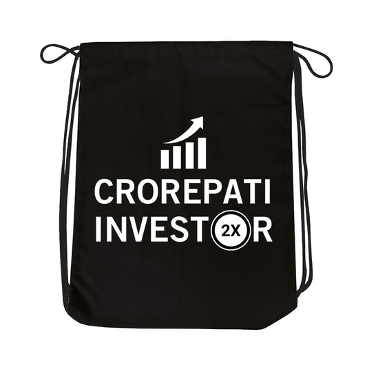 technofunda investing crorepati investor drawstring bag pin button finance stock equity compounding graphic stylish buy online india vivek mashrani tbt men women girls boys unisex