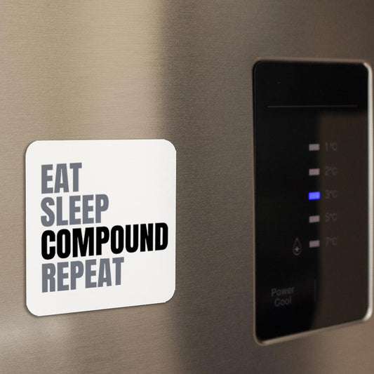 TechnoFunda Fridge Magnet - Eat Sleep Compound Repeat