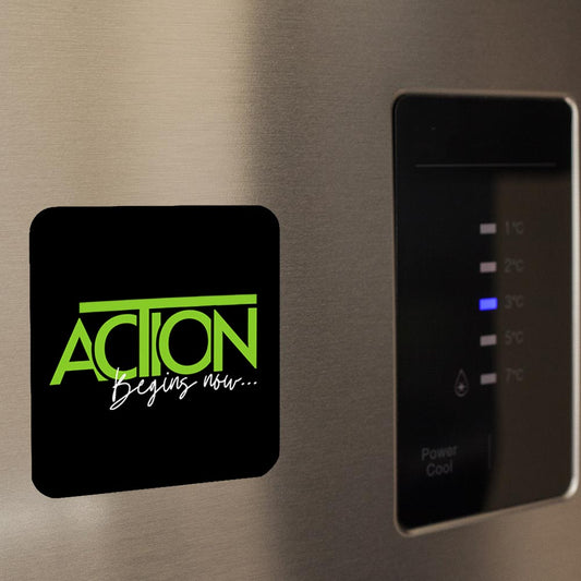 TechnoFunda Fridge Magnet - Action Begins Now