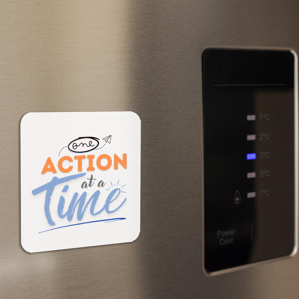 TechnoFunda Fridge Magnet - One Action At A Time