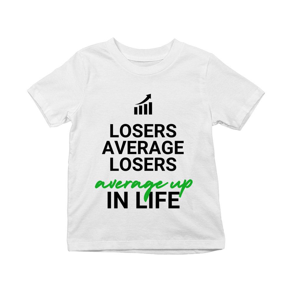 technofunda investing losers average losers t-shirt finance stock equity compounding graphic stylish buy online india vivek mashrani tbt men kids girls boys unisex white