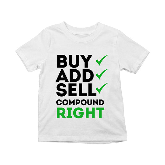 technofunda investing compound right t-shirt finance stock equity compounding graphic stylish buy online india vivek mashrani tbt men kids girls boys unisex white