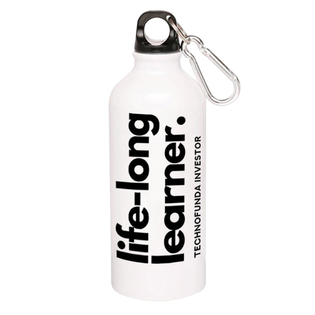 technofunda investing life long learner tf investor sipper steel water bottle flask gym shaker finance stock equity compounding graphic stylish buy online india vivek mashrani tbt men women girls boys unisex