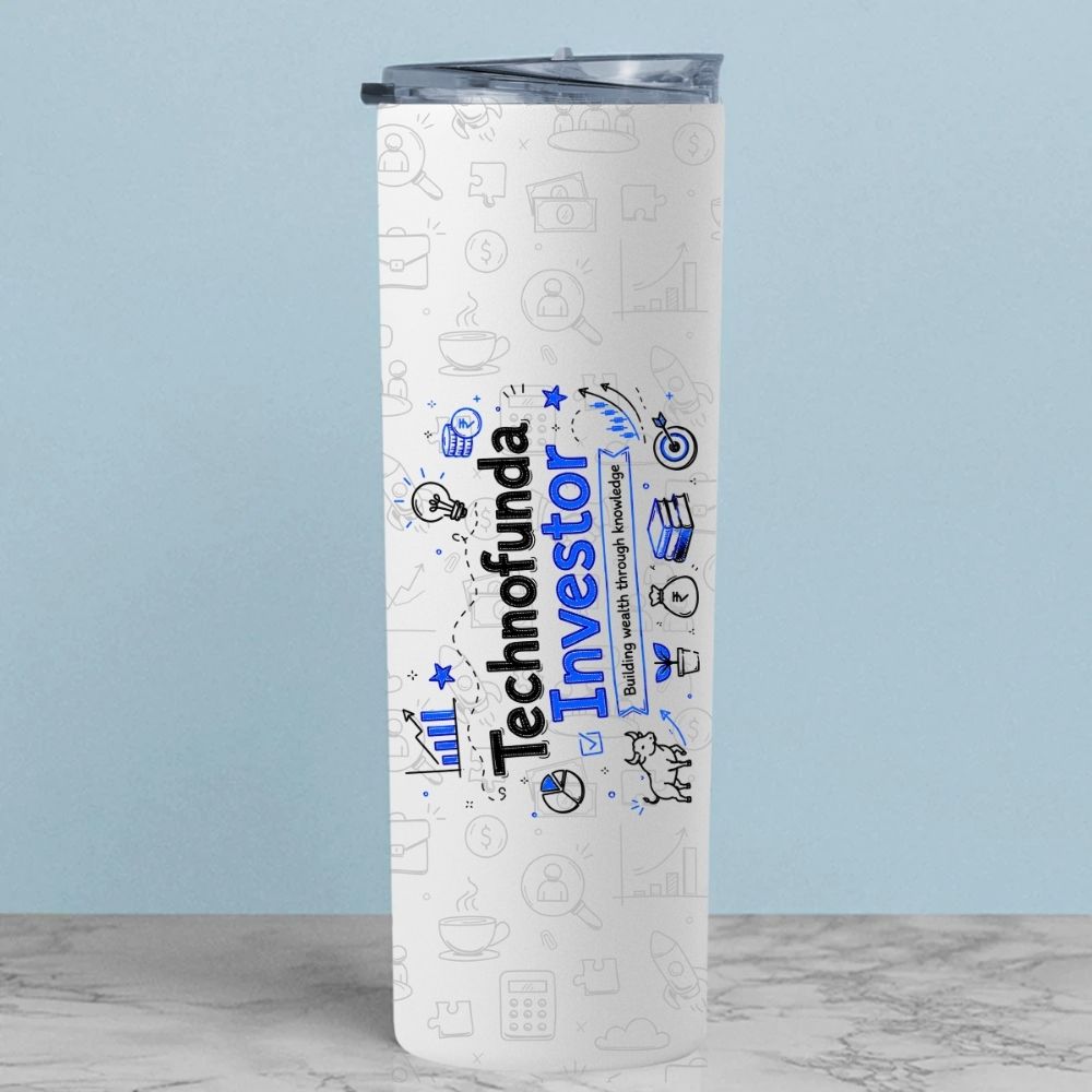 technofunda investing technofunda investor tumbler steel water bottle flask gym shaker finance stock equity compounding graphic stylish buy online india vivek mashrani tbt men women girls boys unisex