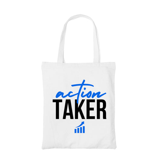 technofunda investing action taker tote bag cotton finance stock equity compounding finance stock equity compounding graphic stylish buy online india vivek mashrani tbt men women girls boys unisex