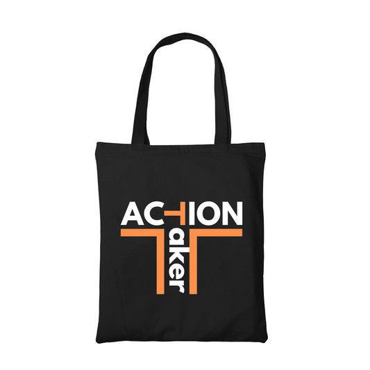 technofunda investing action taker typography tote bag cotton finance stock equity compounding finance stock equity compounding graphic stylish buy online india vivek mashrani tbt men women girls boys unisex