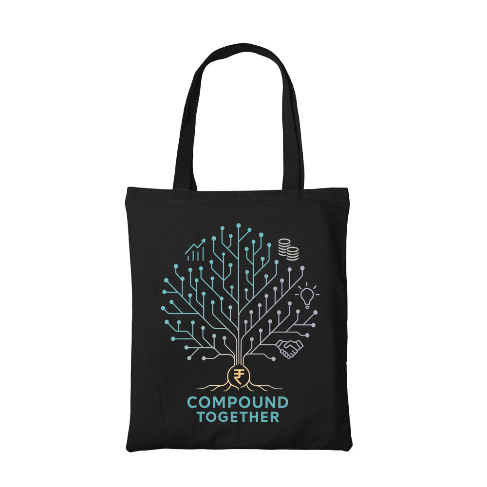 technofunda compound together grow exponentially tote bag cotton printed printed graphic stylish buy online india TechnoFunda Shop tbt men women girls boys unisex