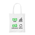 technofunda earn invest repeat tote bag cotton printed printed graphic stylish buy online india TechnoFunda Shop tbt men women girls boys unisex