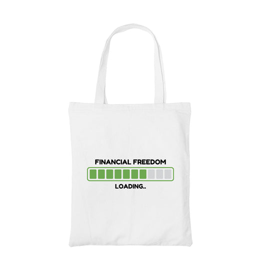 technofunda investing financial freedom loading tote bag cotton finance stock equity compounding finance stock equity compounding graphic stylish buy online india vivek mashrani tbt men women girls boys unisex