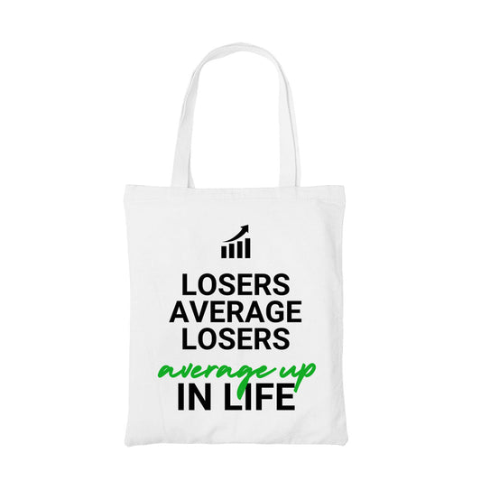 technofunda investing losers average losers tote bag cotton finance stock equity compounding finance stock equity compounding graphic stylish buy online india vivek mashrani tbt men women girls boys unisex