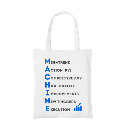 technofunda investing machine framework tote bag cotton finance stock equity compounding finance stock equity compounding graphic stylish buy online india vivek mashrani tbt men women girls boys unisex