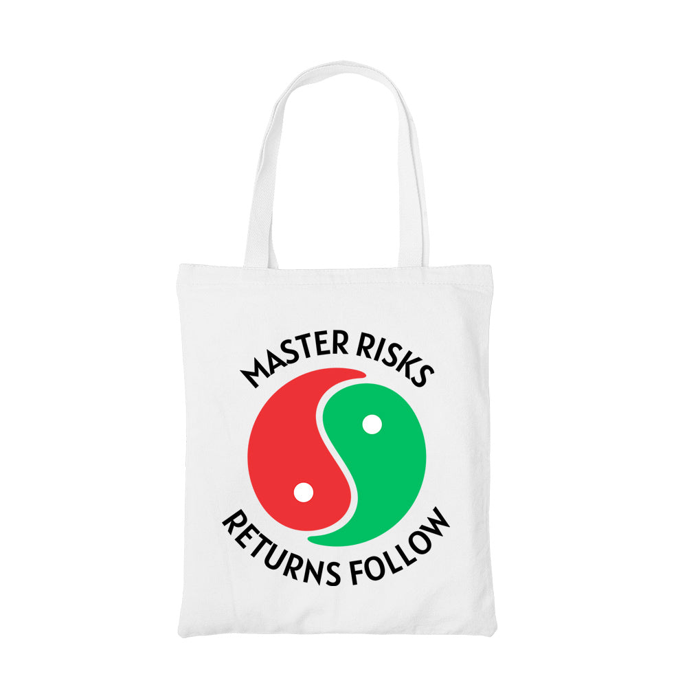 technofunda master risks tote bag cotton printed printed graphic stylish buy online india TechnoFunda Shop tbt men women girls boys unisex