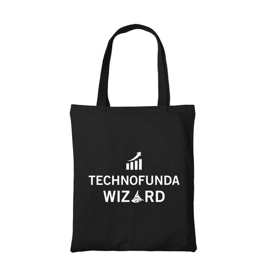 technofunda investing technofunda investing wizard tote bag cotton finance stock equity compounding finance stock equity compounding graphic stylish buy online india vivek mashrani tbt men women girls boys unisex