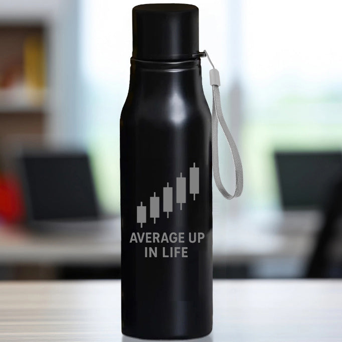 Engraved Steel Water Bottle - Average Up In Life